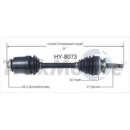 Surtrack Axle Cv Axle Shaft, Hy-8073 HY-8073